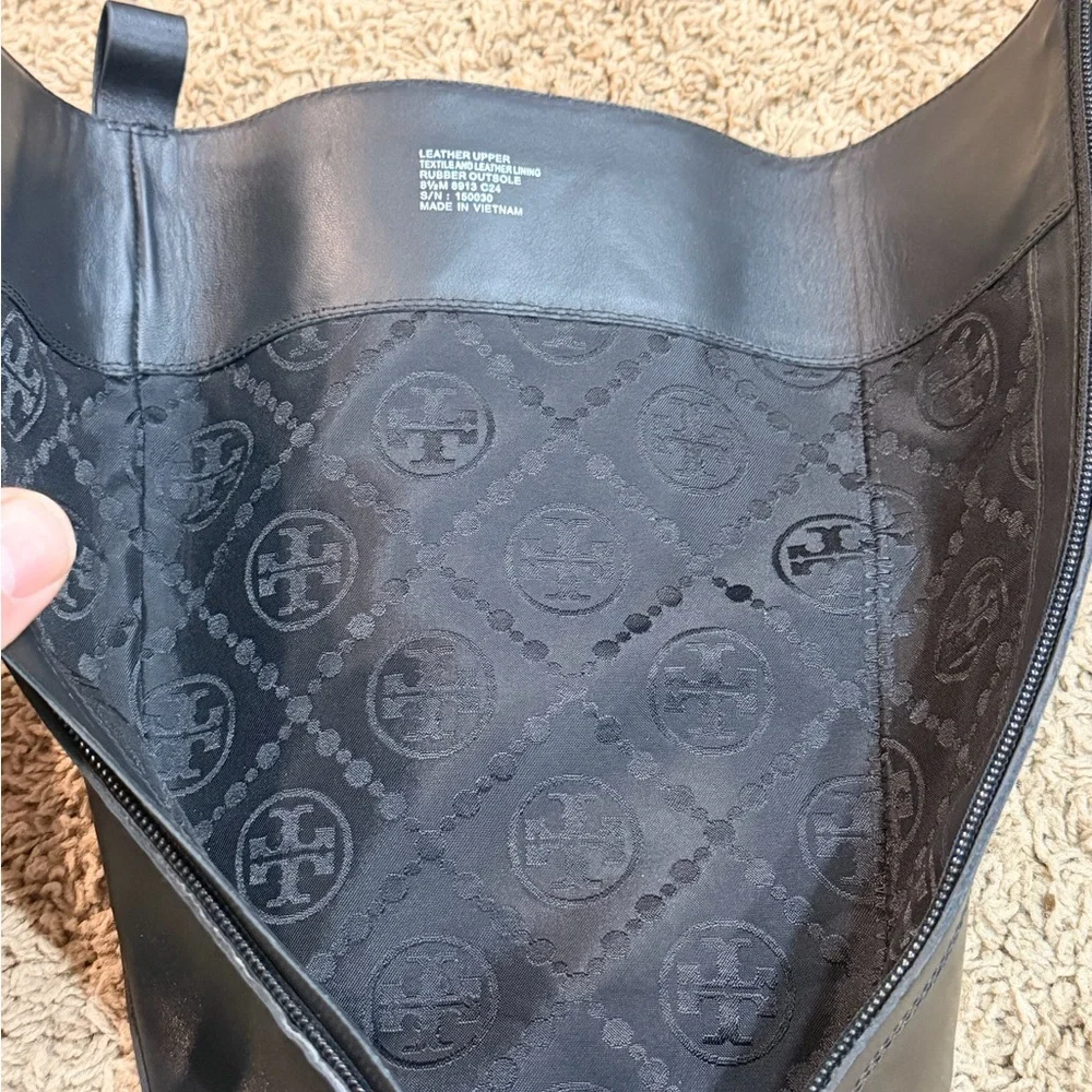 Tory Burch Black Leather Over-the-Knee Riding Boots